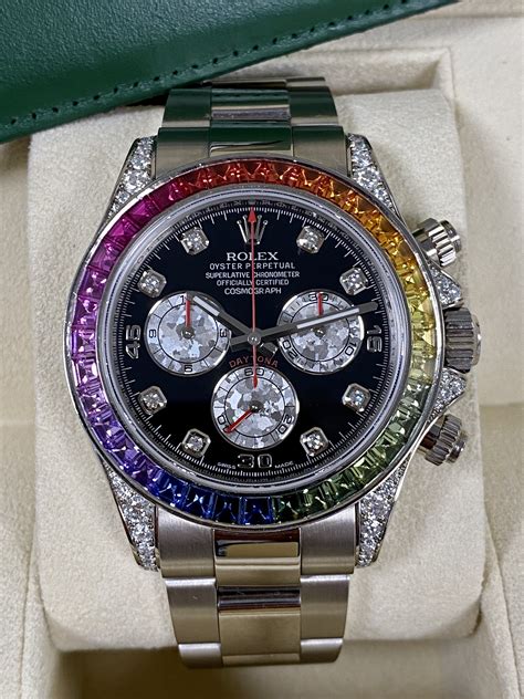 rolex white gold cosmograph|Rolex cosmograph daytona rainbow price.